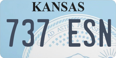 KS license plate 737ESN