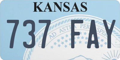 KS license plate 737FAY