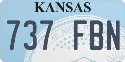 KS license plate 737FBN