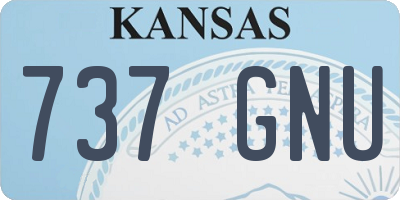 KS license plate 737GNU
