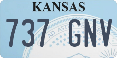 KS license plate 737GNV