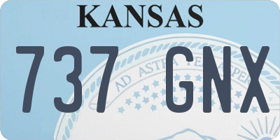 KS license plate 737GNX