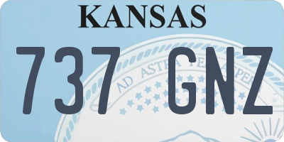 KS license plate 737GNZ