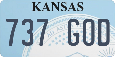 KS license plate 737GOD