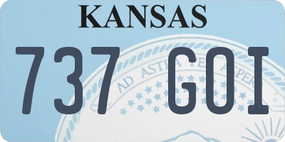 KS license plate 737GOI