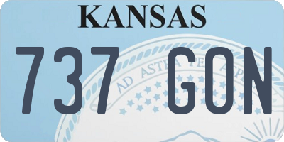 KS license plate 737GON