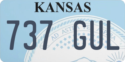 KS license plate 737GUL