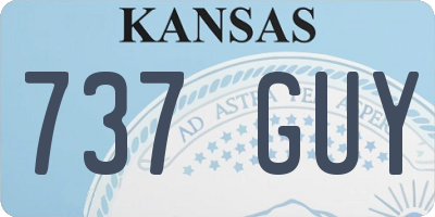 KS license plate 737GUY
