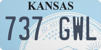 KS license plate 737GWL