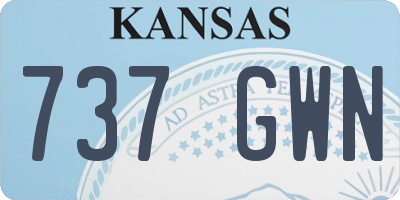 KS license plate 737GWN