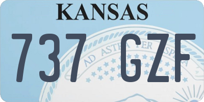 KS license plate 737GZF