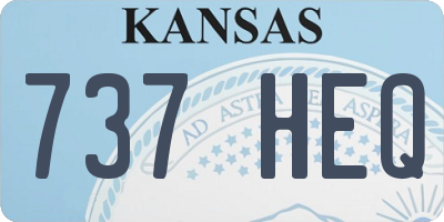 KS license plate 737HEQ