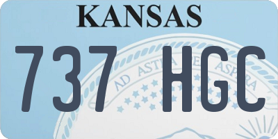 KS license plate 737HGC