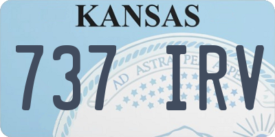 KS license plate 737IRV