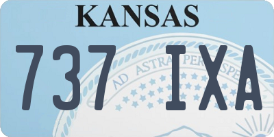 KS license plate 737IXA