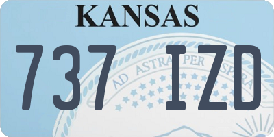 KS license plate 737IZD