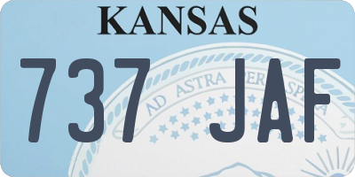KS license plate 737JAF