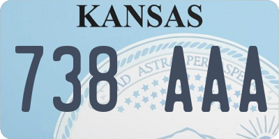 KS license plate 738AAA