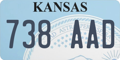 KS license plate 738AAD