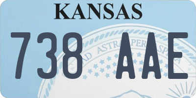 KS license plate 738AAE