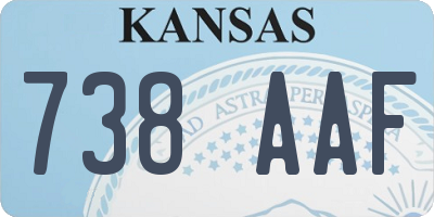 KS license plate 738AAF