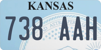 KS license plate 738AAH