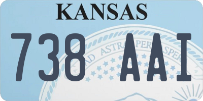 KS license plate 738AAI