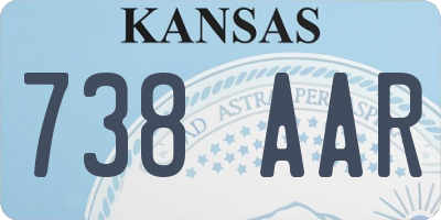 KS license plate 738AAR