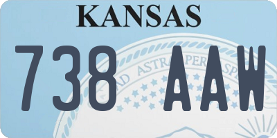 KS license plate 738AAW