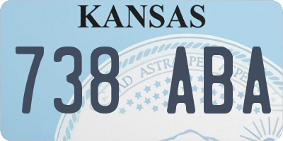 KS license plate 738ABA