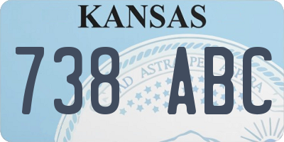 KS license plate 738ABC