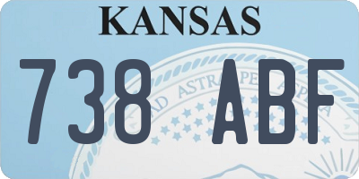 KS license plate 738ABF