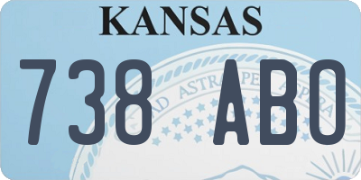 KS license plate 738ABO