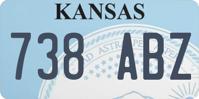 KS license plate 738ABZ