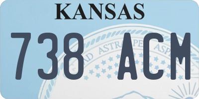 KS license plate 738ACM