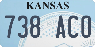 KS license plate 738ACO