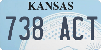 KS license plate 738ACT