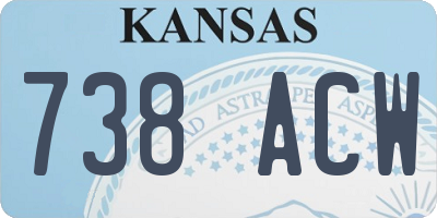 KS license plate 738ACW