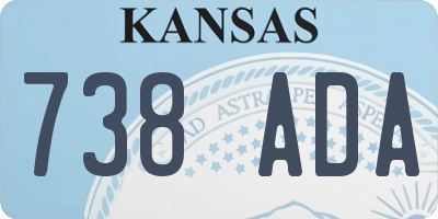 KS license plate 738ADA