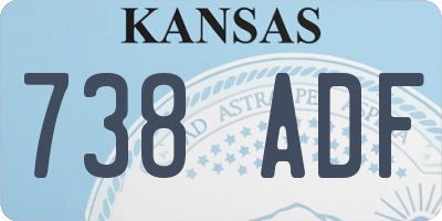 KS license plate 738ADF