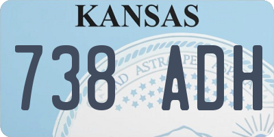 KS license plate 738ADH