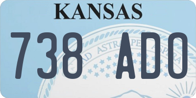 KS license plate 738ADO