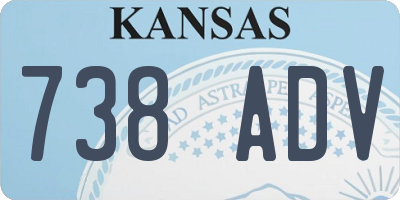 KS license plate 738ADV