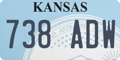 KS license plate 738ADW