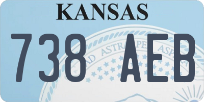 KS license plate 738AEB