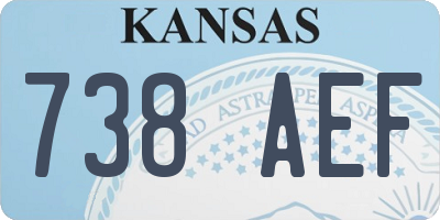 KS license plate 738AEF