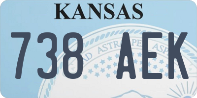 KS license plate 738AEK
