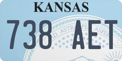 KS license plate 738AET