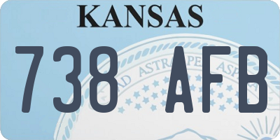 KS license plate 738AFB
