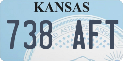 KS license plate 738AFT